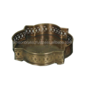 Eco-Friendly Custom Size <b>Table</b> Decorative Metal Brass Tray for Home Hotel Restaurant Use - Product Image 4