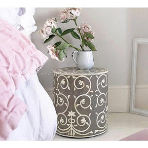 Mesa auxiliar antigua con incrustaciones de hueso de nácar, muebles de sala de estar de madera maciza y MDF para uso doméstico - Product Image 4