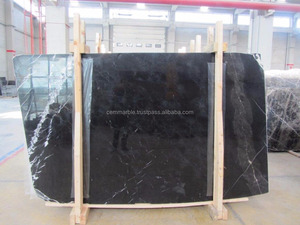 2025 Nero Marquina แผ่นหินอ่อนสีดำขัดเงากระเบื้องปูพื้นและผนังหนา2ซม. ผลิตจาก CEM-SLB-43ไก่งวง