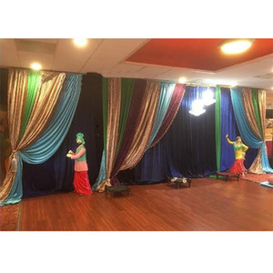 Punjabi-telón de fondo para escenario de boda, telones de fondo con pliegues de colores para escenario - Product Image 1
