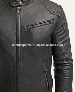 Veste de moto en cuir d'agneau véritable imperméable respirante sur mesure en gros pour hommes en hiver, taille plus - Product Image 3