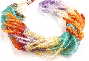 Collar de Cuentas Facetadas Micro Rondelle Naturales de Alta Calidad, Collar de Piedras Preciosas Multicolores, Joyería de Moda Geométrica, Regalo Religioso Unisex - Product Image 2