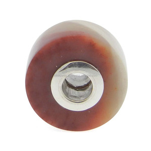 Mookaite Jaspe Pierres Lâches 14x8x3.5mm Perles Plates Rondes à Noyau d'Argent 15.85 Carats - Product Image 1