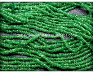 Perles de pierre T Tsavorite 16 pouces perles vertes en vrac forme de rondelle lisse de haute qualité pour la fabrication de bijoux - Product Image 2