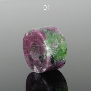 Zoisita-GEMA de rubí Natural de 14x8x5mm, piedras preciosas lisas, cuentas de agujero grande, IG0124 - Product Image 1