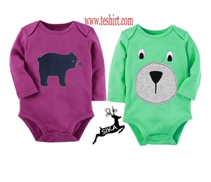 Venta caliente Onesie mamelucos recién nacidos bebés botón a presión impreso algodón ropa de bebé tela de bambú al por mayor ecológico - Product Image 1