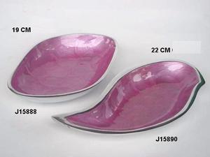 Tazón moderno para servir, tazón de aluminio fundido con esmalte de dos tonos en formas azul y verde, también disponible en esmalte y metal seguro para alimentos - Product Image 3