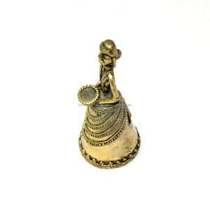 Escultura de campana de latón antiguo, arte de aleación de bronce hecho a mano en la India con fundición de cera perdida para decoración étnica tradicional del hogar - Product Image 4