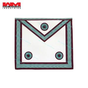 Meilleure vente tissu de tablier maçonnique Regalia brodé avec perles et caractéristiques magnétiques badge à coudre - Product Image 1