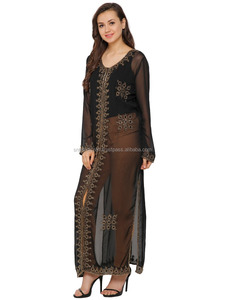 Longue écharpe transparente fantaisie brodée noire à manches longues, faite à la main, magie artisanale - Product Image 2
