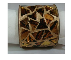 Servilleteros de mosaico de estilo moderno Vidrio redondo con acero inoxidable para bodas y camping Venta caliente a precios razonables - Product Image 1