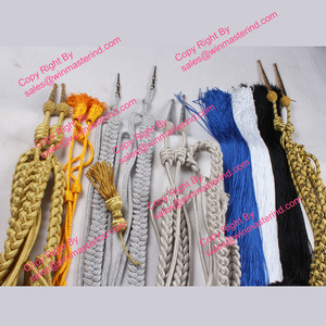 Aiguillette de uniforme dorada/plateada, cordones trenzados para hombro, fourragère francesa, Win Master Pakistán - Product Image 5