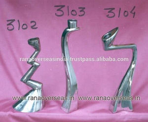 เชิงเทียนอะลูมิเนียมลายซิกแซกสำหรับตกแต่งงานแต่งงานและทุกโอกาส - Product Image 3