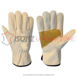 Gants de sécurité en cuir Cow Grain Driver avec Patch Palm Key Feature Product - Product Image 1