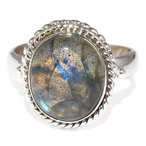 Lunette de forme ovale véritable Labradorite 925 bagues en argent Sterling bijoux en argent faits à la main bijoux en argent inde - Product Image 3