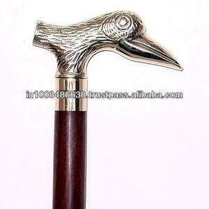 Bâton de marche en bois avec poignée de corbeau en laiton/canne de marche en bois avec poignée d'oiseau en métal en laiton - Product Image 2