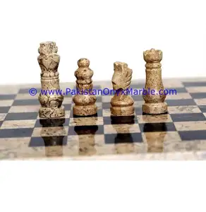 도매 업체 대리석 체스 세트 보드 체커 게임 블랙 화석 corel