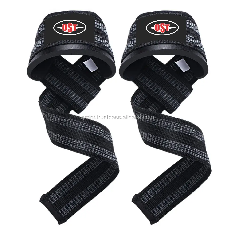 Adjustable Gym Fitness Lifting Straps for weightlifting Training Workout Deadlifting Wrist Support Straps Gripper Nylon OEM logo