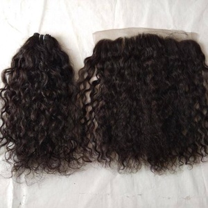 Temple brut donné cheveux bouclés, fermetures de dentelle cheveux humains et échantillon gratuit paquet de cheveux avec expédition prioritaire dhl fedex clip in - Product Image 3