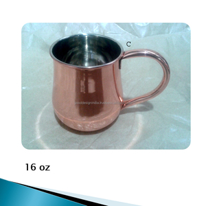 Taza de cobre puro, taza de cerveza sólida Moscow Mule, taza de café, artículo de bebida de cobre puro 100%, taza de cobre de alta calidad de 16 Oz - Product Image 2