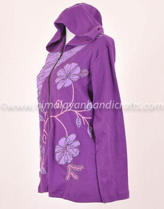 DE FLEURS À LA MODE PATCH TRAVAIL BOHÈME DAMES SWEAT À CAPUCHE CSWJ 357-A - Product Image 3