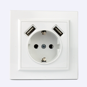 Gran oferta, enchufe de pared USB moderno 16A 2A empotrado con conexión a tierra, toma de corriente eléctrica IP22 de 220V, plástico ABS blanco, Reino Unido, EE. UU., UE - Product Image 1