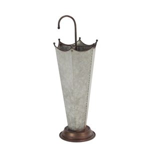 Antique White Indoor Metal Basket Round <b>Umbrella</b> <b>Holder</b> Stand Metal Round Storage Basket with Metal Handle - Product Image 1
