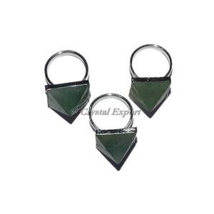 Green Aventurine Pyramid <b>Ring</b> Fashionable Gemstone Stone Pendant with Wire Wrap Buy Now! - Product Image 1