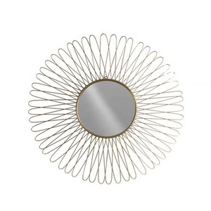 Miroir mural chromé rond en métal, miroir décoratif - Product Image 1