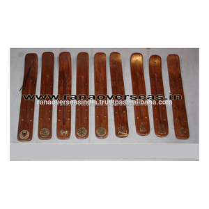 Brûleur d'encens en bois Offre Spéciale de qualité supérieure attrape-cendres porte-bâton d'encens support d'encens 10 pouces en laiton incrusté de signe du zodiaque - Product Image 3