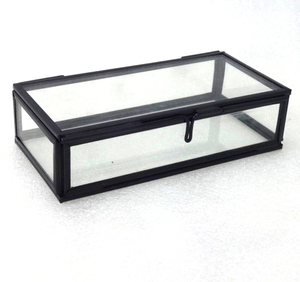 Verre décoratif avec cadre en métal boîte à bijoux pour le rangement des bijoux - Product Image 2