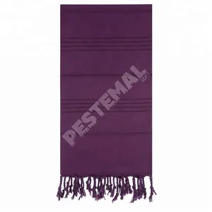 Hope轻质亮色柔软触感柔软的Pestemal沙滩巾，纯色和自有品牌100% 棉