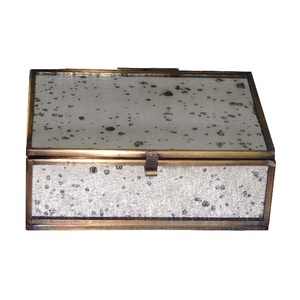 Verre décoratif avec cadre en métal boîte à bijoux pour le rangement des bijoux - Product Image 6