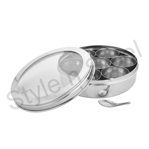 Boîte à épices en acier inoxydable Voir à travers le couvercle Condiment Container Set Spice Jar Rack Cuisine Cruet Bouteille pour sucre sel - Product Image 1