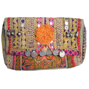 Bolso de Mano KAMARVY Banjara, Hermoso y Hecho a Mano con Monedas, Estilo Étnico Bohemio para Mujer, con Diseño Decorativo Elegante y Ecológico - Product Image 1
