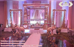 Designer Wedding Wooden Dhanush Mandap Hindu Wedding Wooden King Mandap Grand Maharaja Wedding Wood Mandap Canada Event Decor - Product Image 4