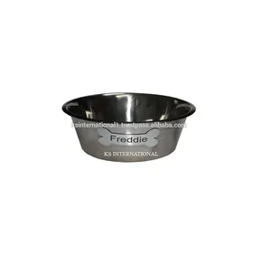 Wholesale Painted Stainless Steel Pet Bowls Feeders Hawoo Cute Bones Metal Dog Bowl