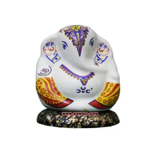 Ganesha de cerámica blanca, estatua de Ganesha ideols, regalo de retorno de boda india - Product Image 1
