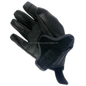 Guantes tácticos de cuero para hombre, negros, con logotipo personalizado, para motocicleta - Product Image 4