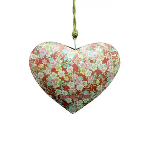 Adornos de Navidad en forma de corazón para decoración, artesanía de metal de hierro, colgante, hinchable, venta al por mayor - Product Image 1