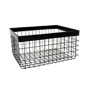 Cesta de Malla Metálica Rectangular Negra de Hierro de Diseño - Product Image 1