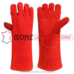 Gants de soudage robustes ISONZ, avec renforts supplémentaires sur les doigts, la paume et les phalanges, en cuir de vachette suédé, anti-coupure, antidérapants, avec doublure - Product Image 2