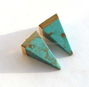 สีฟ้าทองแดงสีฟ้าครามปิรามิดสแตนเลสเครื่องประดับทอง18K จี้เสน่ห์คลาสสิกสำหรับสร้อยคอเครื่องประดับแฟชั่น - Product Image 4