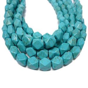Haute qualité Hit turquoise bleu howlite pépite à facettes dégringolé percé pierres précieuses plein cristal naturel collier de guérison grossiste - Product Image 1