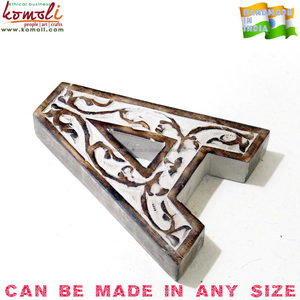 Tallado a mano rústico decoración del hogar letras del alfabeto de madera vintage - Product Image 6