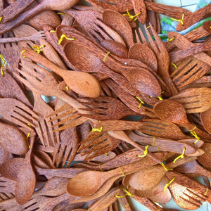 ช้อนส้อมและสลัดมะพร้าวธรรมชาติ,ที่คีบมะพร้าวไม้และที่ตักมะพร้าว - Product Image 1