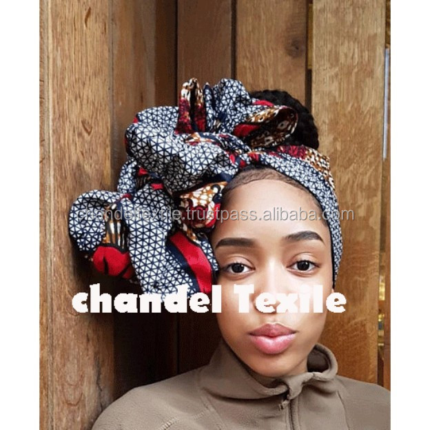 Turban Africain Pour Femmes - Foulard Coton Long Coloré - Accessoire Traditionnel
