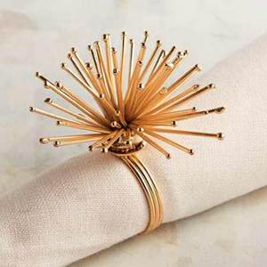 Rond de serviette Starburst en métal pour les dîners de mariage, la salle à manger, les réunions de famille et les occasions spéciales - Product Image 1