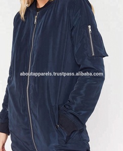 Nueva llegada barato elegante Slim Fit chaqueta de bombardero de las mujeres de alta calidad transpirable satén Varsity chaqueta - Product Image 2