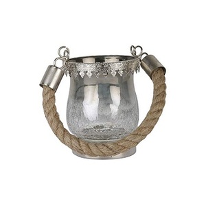 Portavelas de Cristal Elegante con Asa de Yute, Portavelas de Alta Gama Personalizado para Velas de Té - Product Image 6